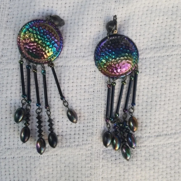 Vintage oxidized metal.earrings‎ - Picture 2 of 6
